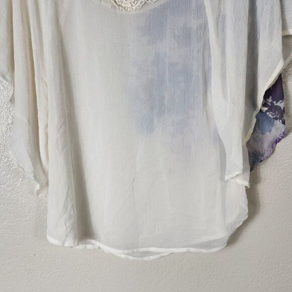 Mudd Boho Blouse Y2K Size M Sheer Floral - Picture 7 of 10